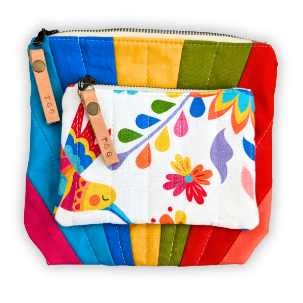handmade fabric pouch, colorful makeup bag, fiesta pouch, stand up zipper pouch, flat zipper pouch, fabric travel bag, vibrant cosmetic bag, floral pouch bag, fiesta print pouch, handmade gift for her, colorful zipper pouch, small fabric pouch, medium makeup pouch, large travel pouch, bright fabric pouches, spoonflower fabric pouch, cheerful gift bag, cute zipper bag, bold fabric pouch, handmade pouch Etsy